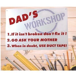 Metal Sign Dad’s Workshop Wall Plaque Retro Decor Man Cave Garage Gift Rectangle